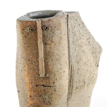 Jacques POUCHAIN (1925-2015) Large stoneware vase, circa 1960, with stylized grip
