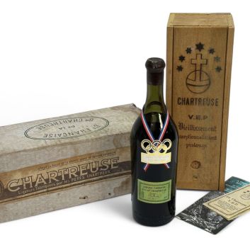 1 Btl de Chartreuse V.E.P. CUVÉE OLYMPIQUE GRENOBLE 1968 Numérotée 01103, cachet de cire