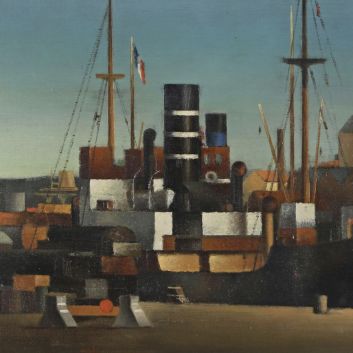Pierre HODÉ (1889-1942) Port view Oil on canvas