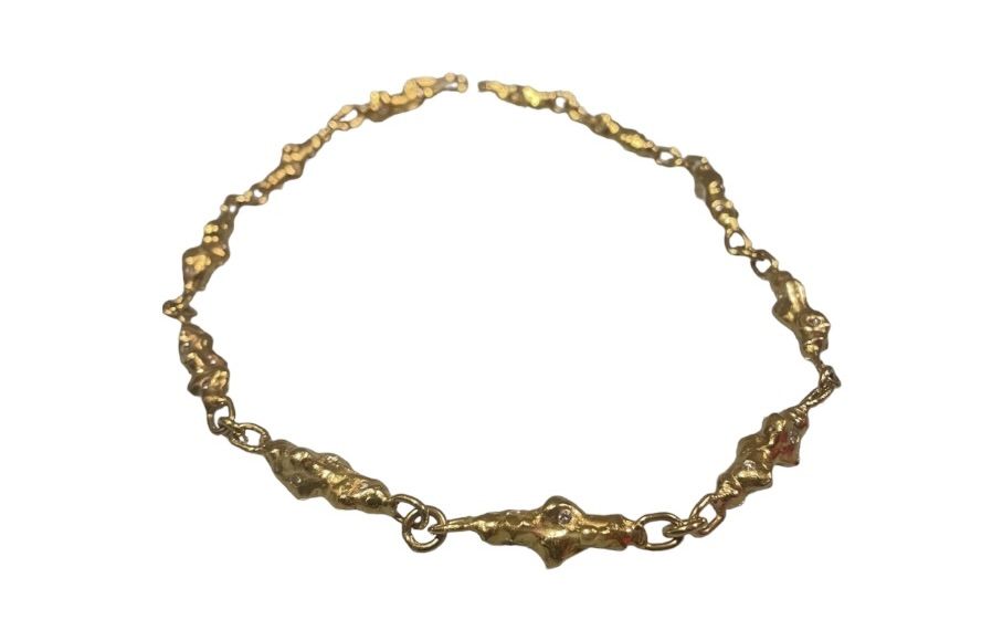 Jean Mahie, necklace in yellow gold and diamonds