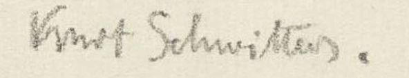 Kurt Schwitters' signature