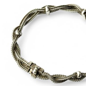 HERMÈS Paris Bracelet composé de trois chaines tressées d'argent (925)
