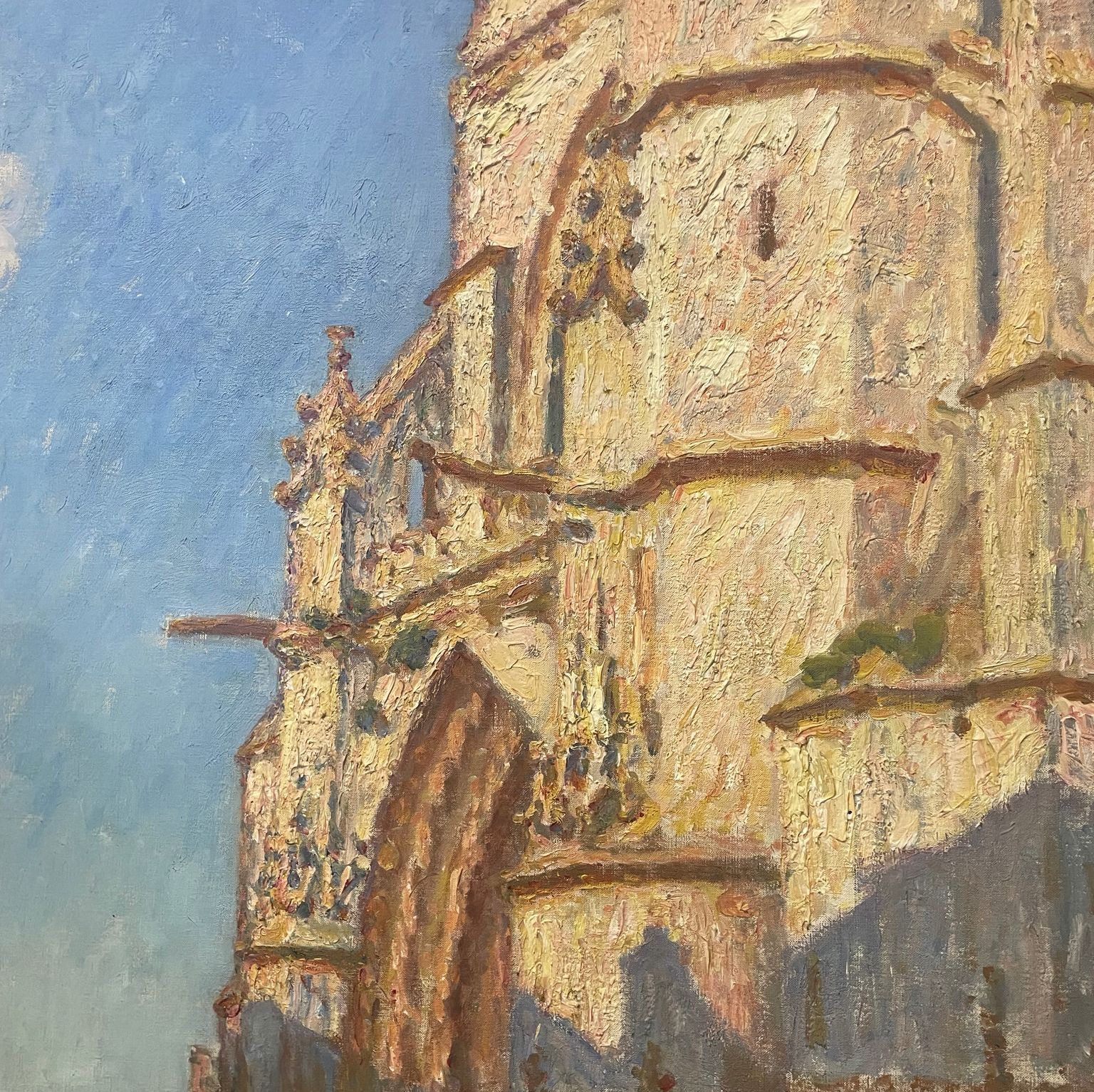 Sisley, oil on canvas, detail