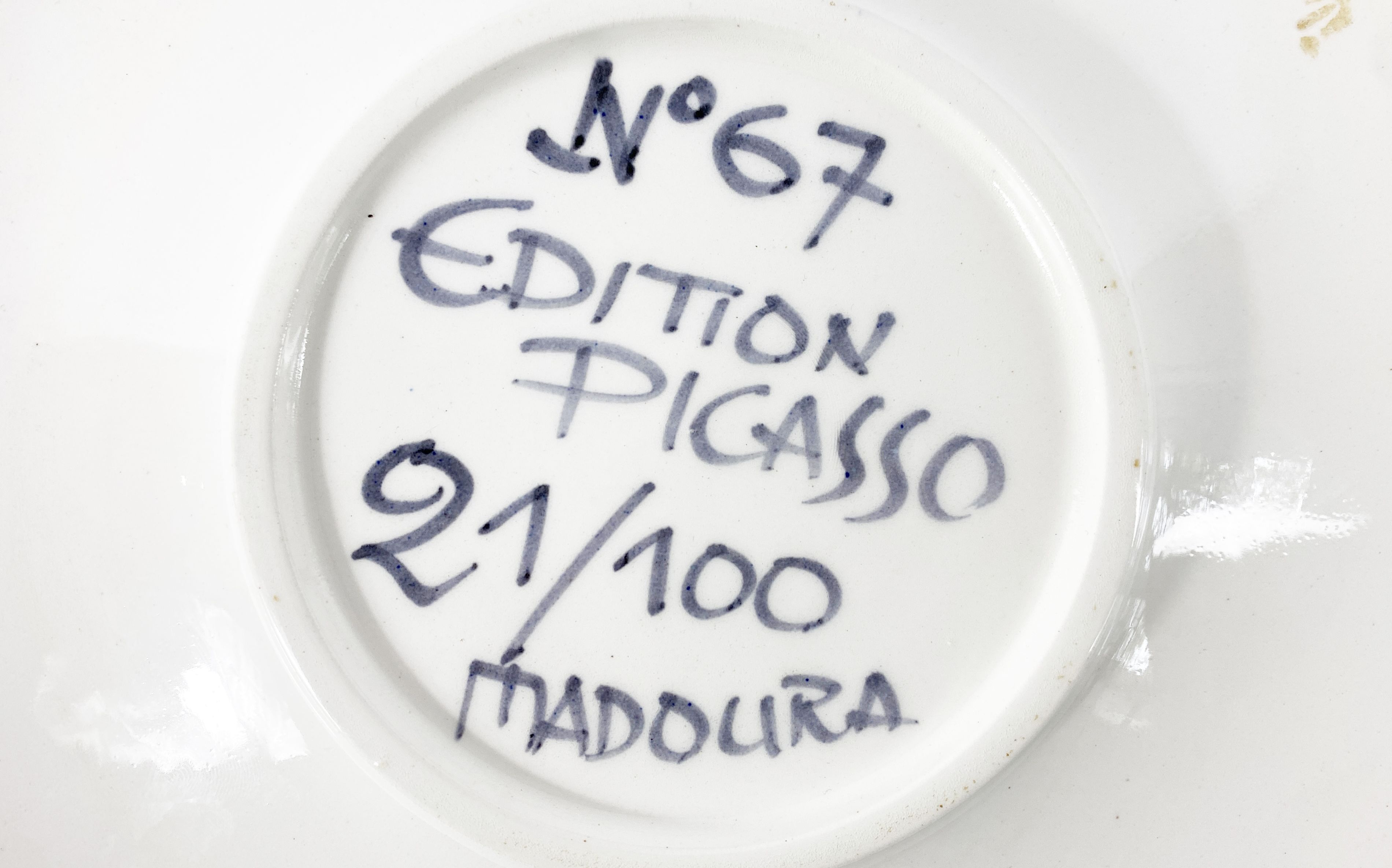 Signature on a ceramic