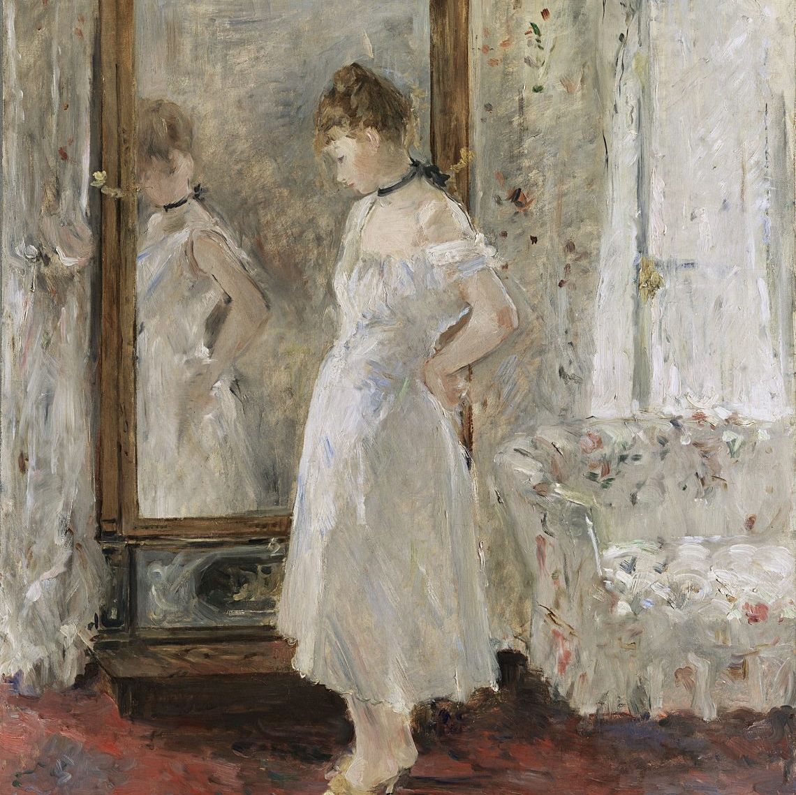 Berthe Morisot, La psyché ou le miroir, oil on canvas