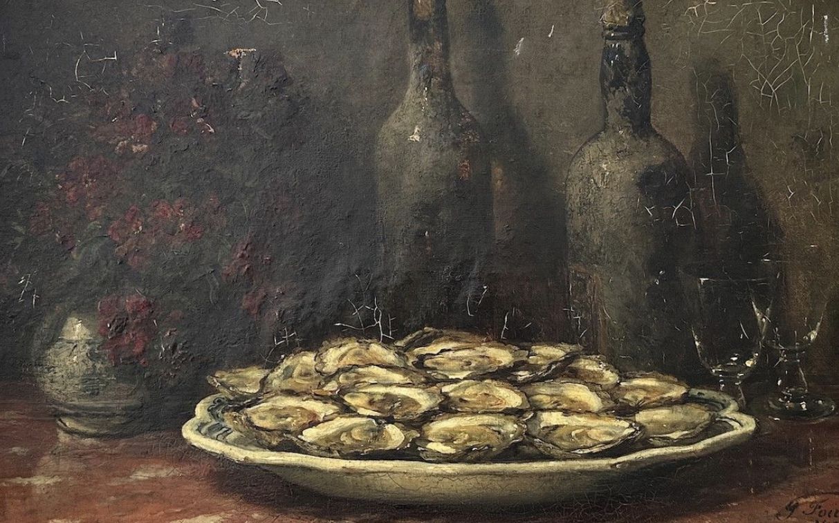 Guillaume Fouace, still life with oysters