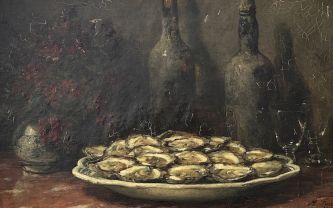 Guillaume Fouace, still life with oysters