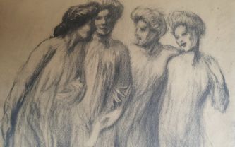 Théophile Alexandre Steinlen, dessin au fusain
