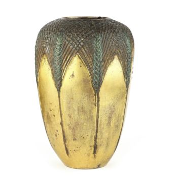 Jean DUNAND (1877-1942) "Wheat ears", c. 1912. Bronze vase with ovoid body