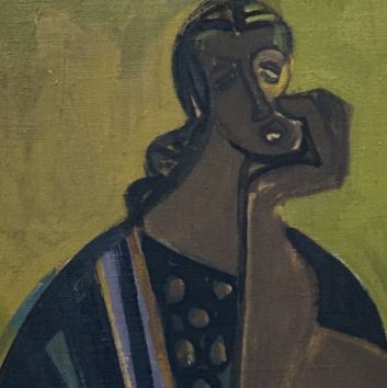 Georges DAYEZ (1907-1991) The letter Oil on canvas