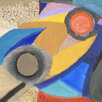 Alfred RETH (1884-1966) Composition, 1959 Oil and sandblasting