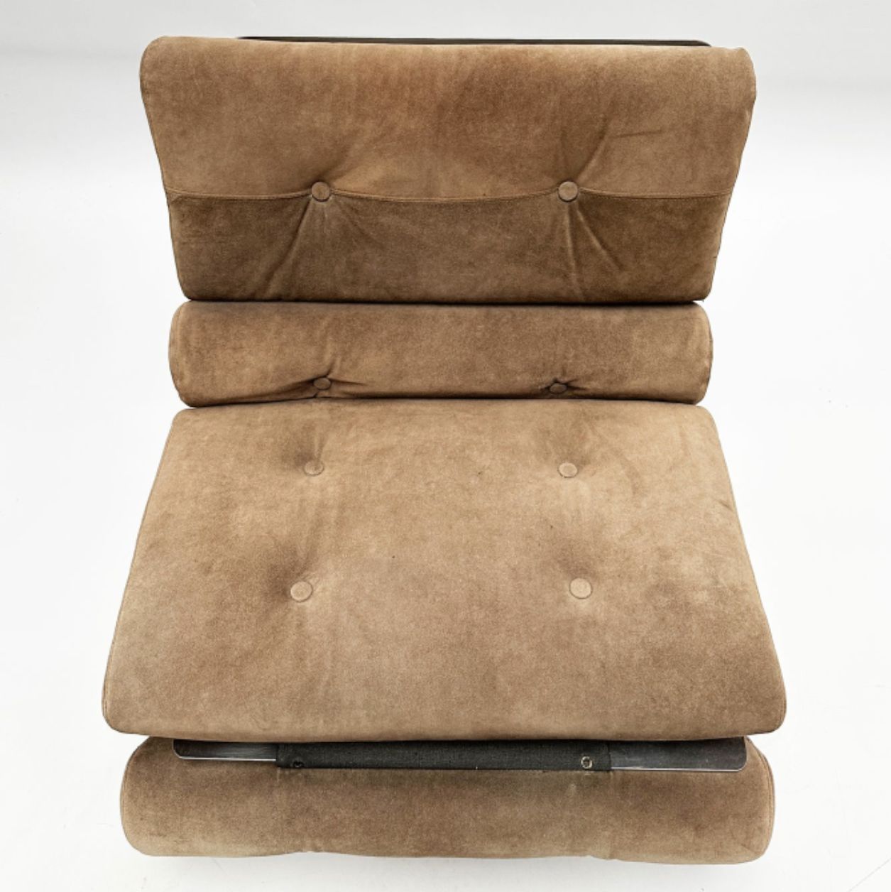 François Monnet, steel and suede lounge chair