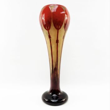 French glass - bulbous vase with rounded neck