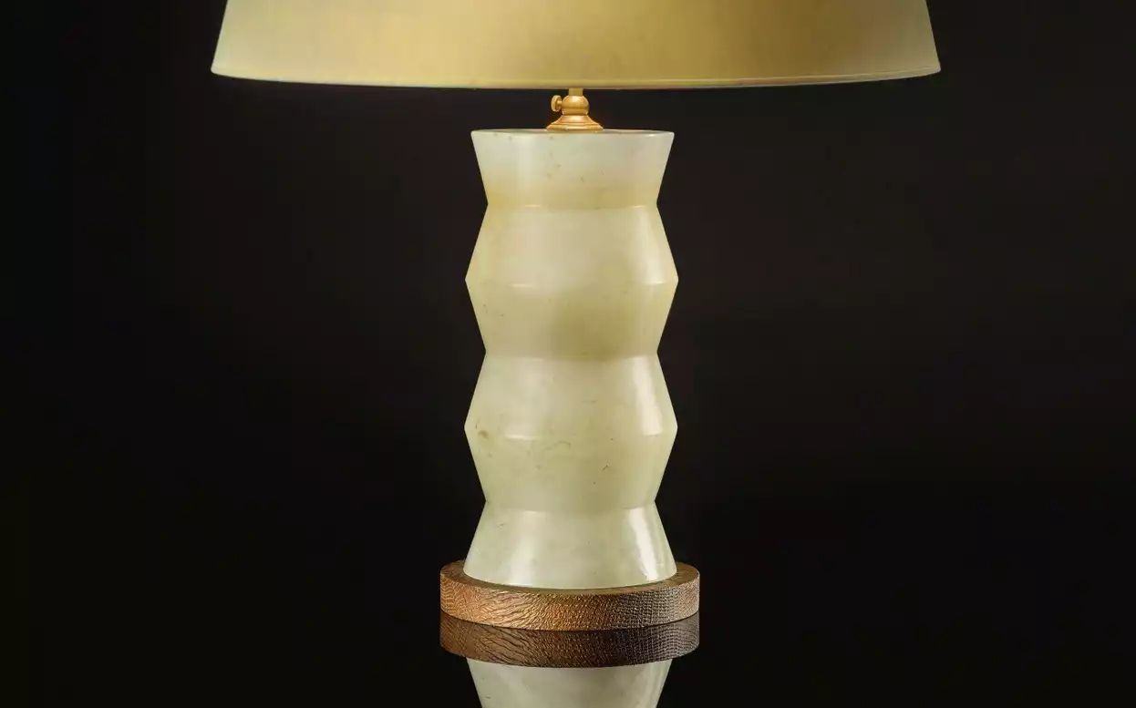 Marble and fabric lamp