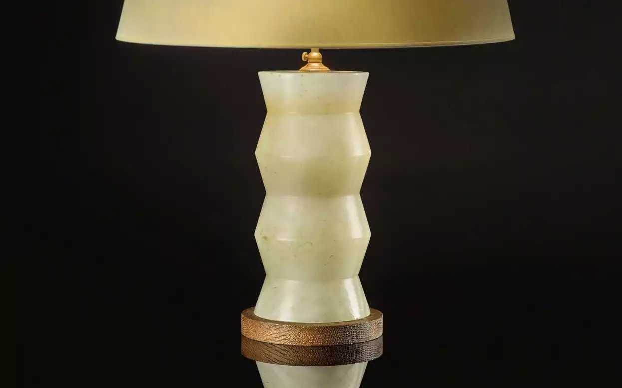 Marble and fabric lamp