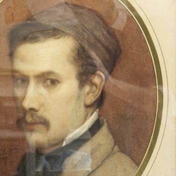 Joseph Gabriel TOURNY (Paris 1817-1880 Montpellier) Portrait of a painter with a moustache, in bust form, Pastel on paper, oval format