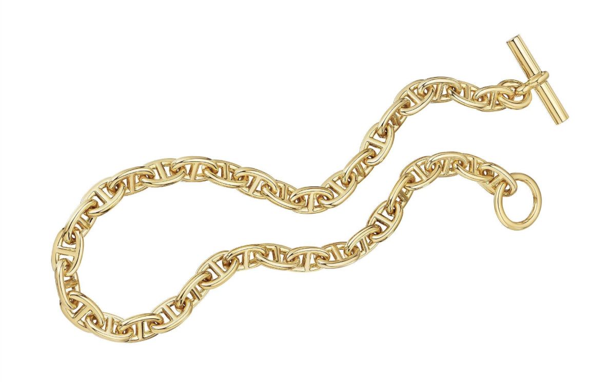 Hermès, gold anchor chain necklace