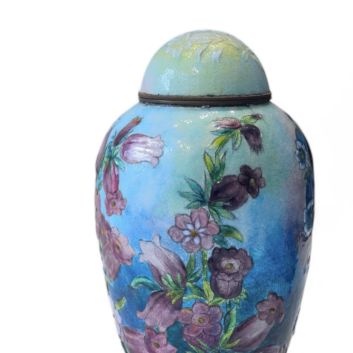 ÉMAUX D’ART FAURÉ – LIMOGES Vase couvert, forme « 75/25 »