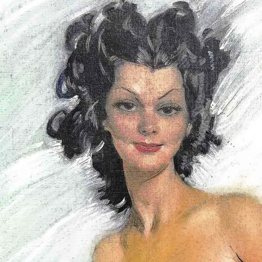 Domergue, portrait, oil on canvas