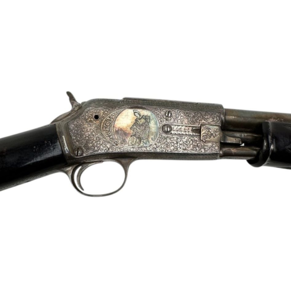 Colt 1887 rifle featuring Annie Oakley, detail