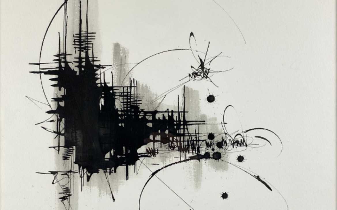 Georges Mathieu, encre sur papier