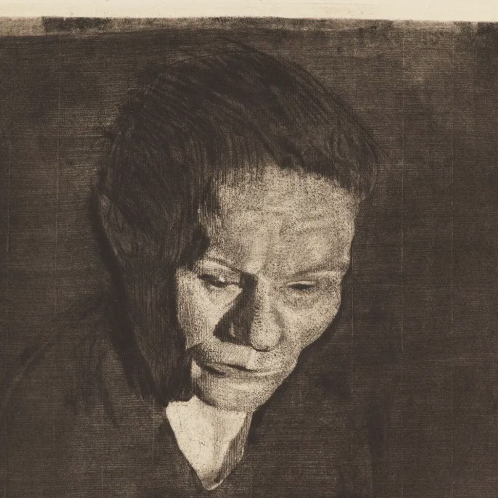 Käthe Kollwitz, eau forte en brun sur vélin rigide