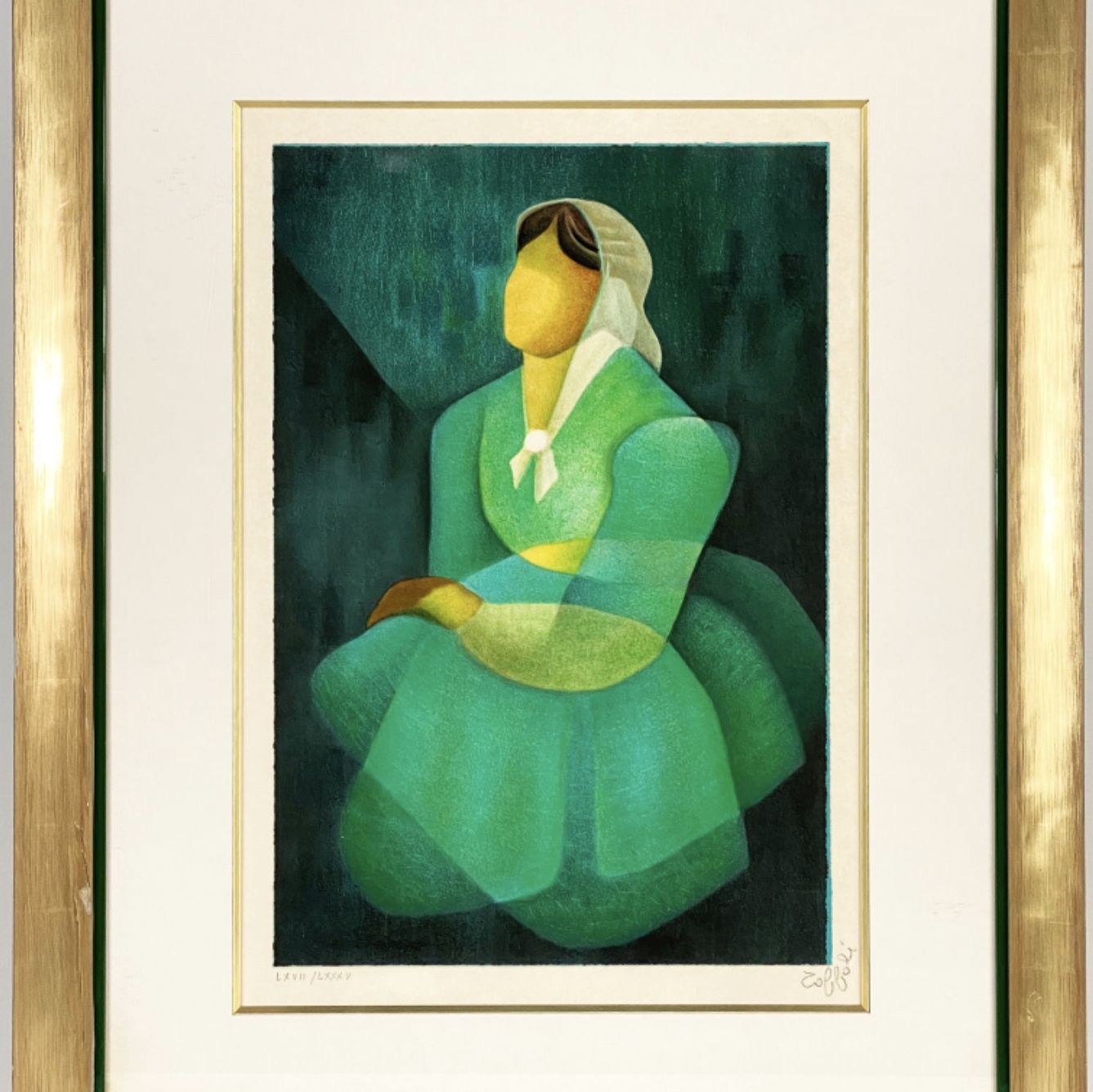 Toffoli, homage to Vermeer, lithograph