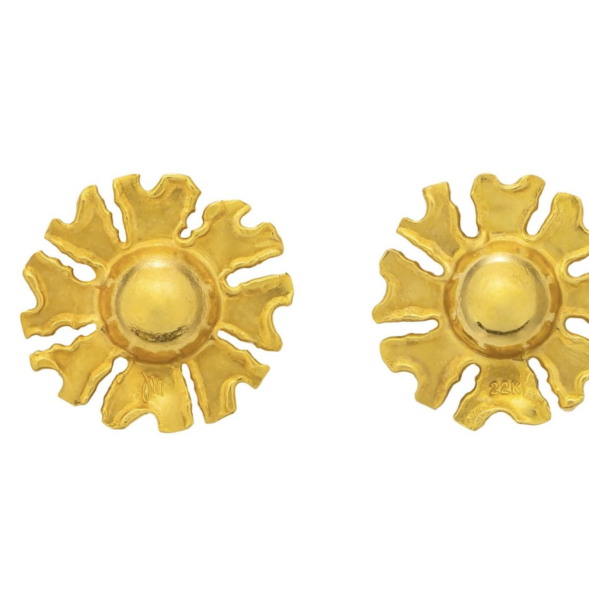 Jean Mahie, clips d'oreilles en or jaune 22 carats