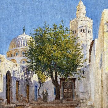 Alexandre ROUBTZOFF (1884-1949), The Sidi Makhlouf Mosque, oil on canvas