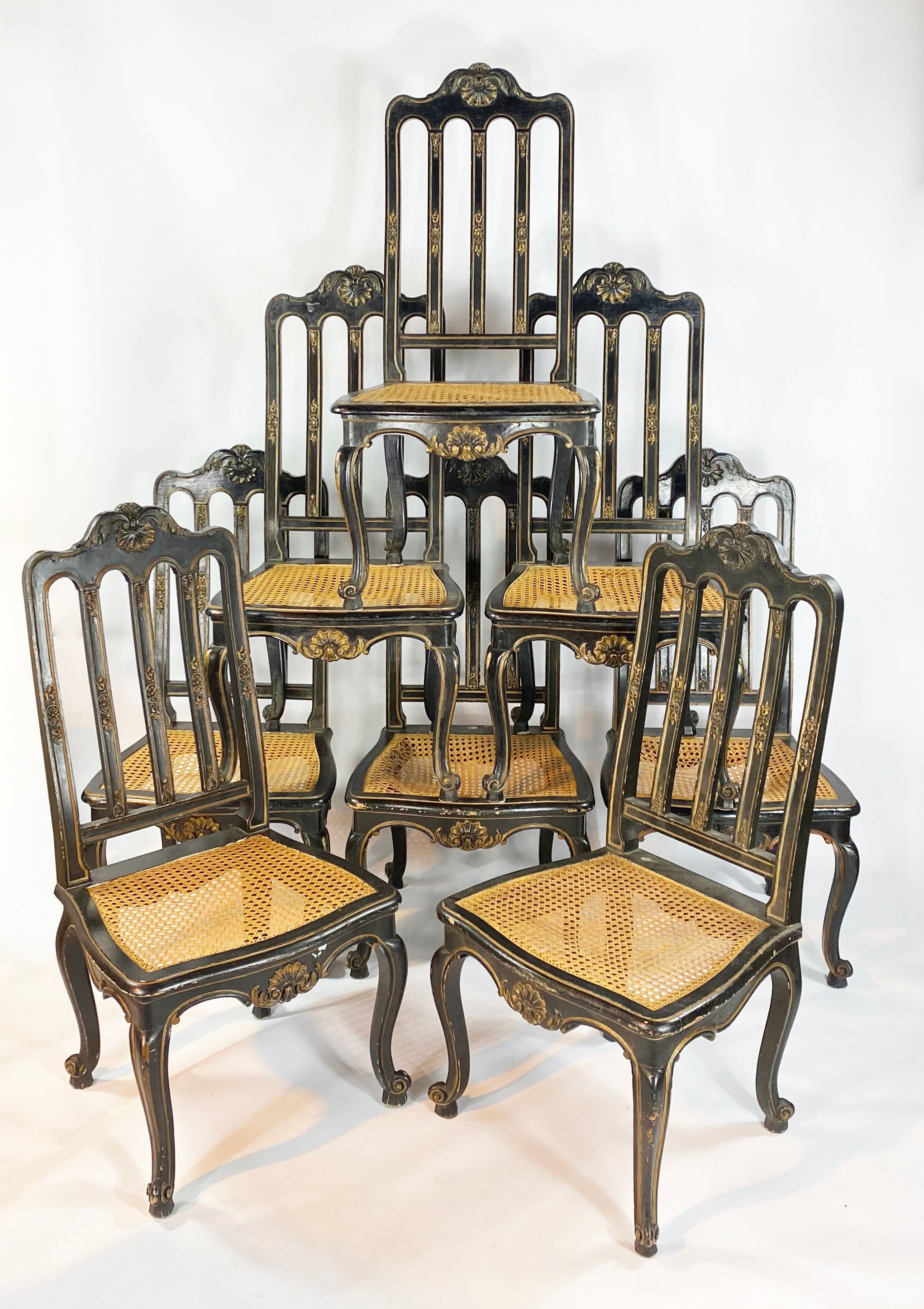 Set of wooden chairs, Napoleon III period