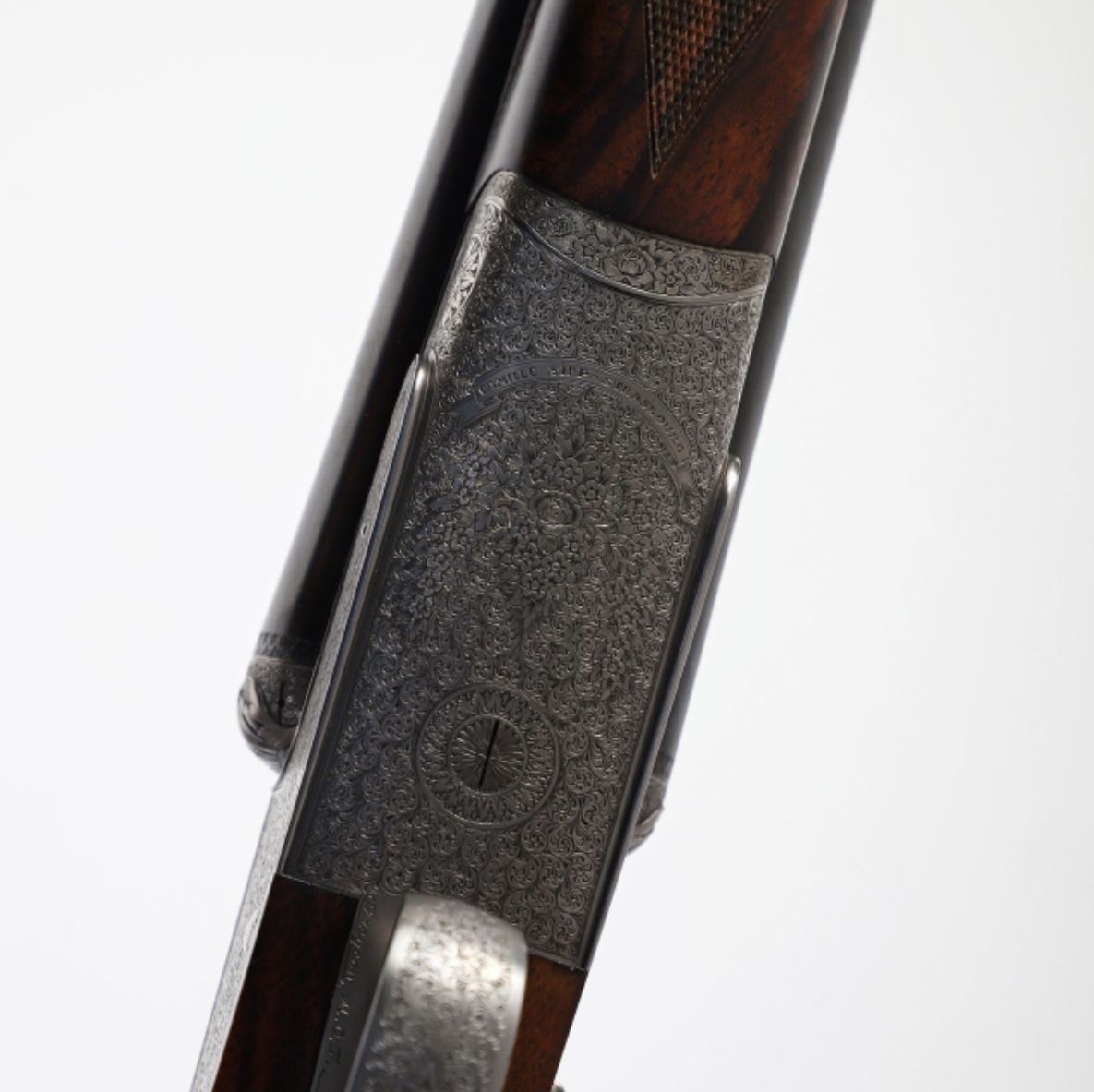 Granger rifle with lock, detail of engraving